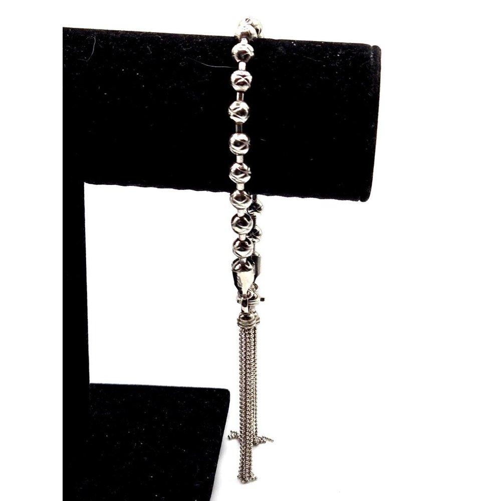 Dyadema Italy 925 Signed Stunning Sterling Modernist 2 in Tassel Bracelet 7 in